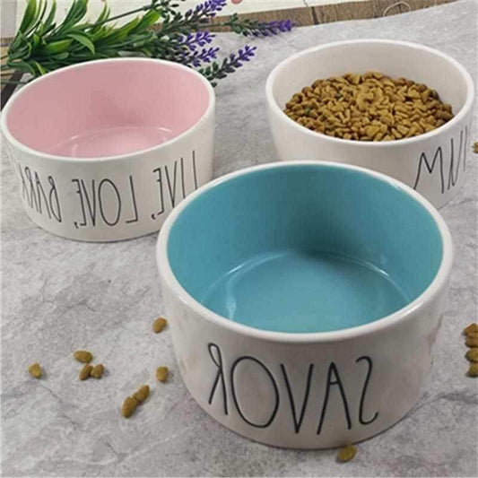 KFX-1092285 Ceramic Pet Bowl for Dogs and Cats - Available in Multiple Colors and Sizes