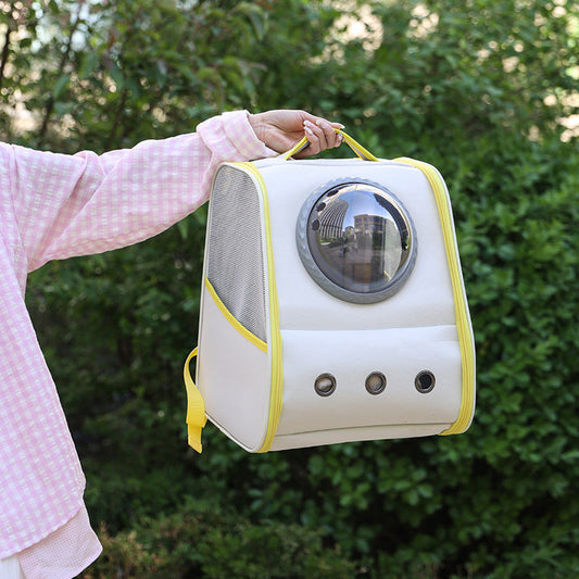 KFX-1100093 Breathable Large Capacity Pet Backpack for Travel - Solid Color Options Available