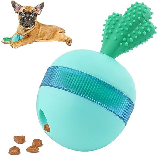 KFX-1101117 Interactive Treat Dispensing Dog Toy - Food Puzzle Ball for Medium to Large Dogs, Durable Rubber Chew Toy
