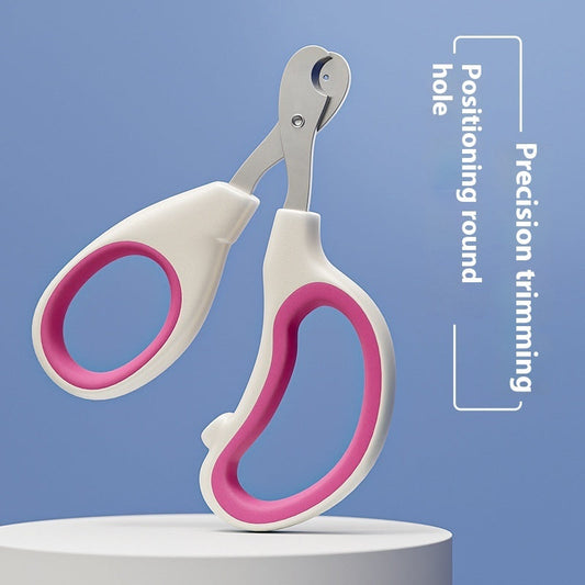 KFX-1101629 Fashionable Pet Nail Clippers for Cats - Durable Plastic and Stainless Steel, Available in Four Colors