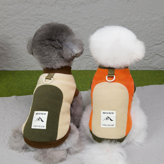 KFX-1102397 Cozy Unisex Dog Apparel for Fall and Winter in Brown, Beige, and Orange