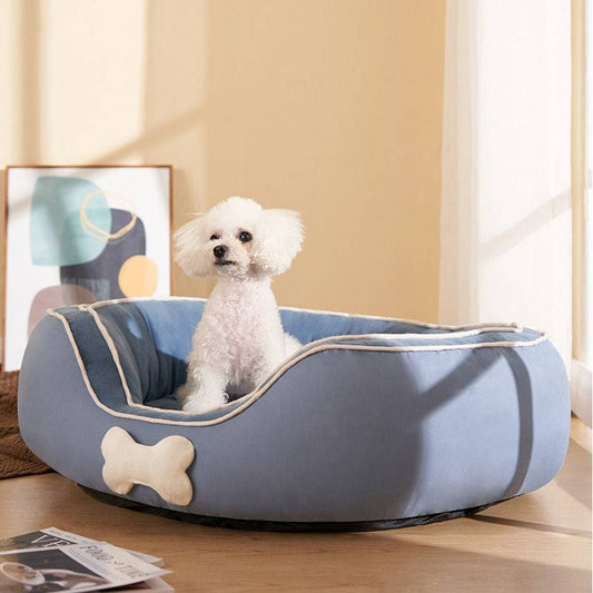 KFX-1107645 Four Seasons Universal Teddy Nest Plush Dog Bed - Medium, Large, Extra Large Sizes Available, Multiple Colors with Optional Blanket