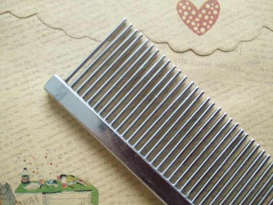 KFX-1114941 Stainless Steel Pet Grooming Comb - 19cm Long with Rounded Bar for Dogs