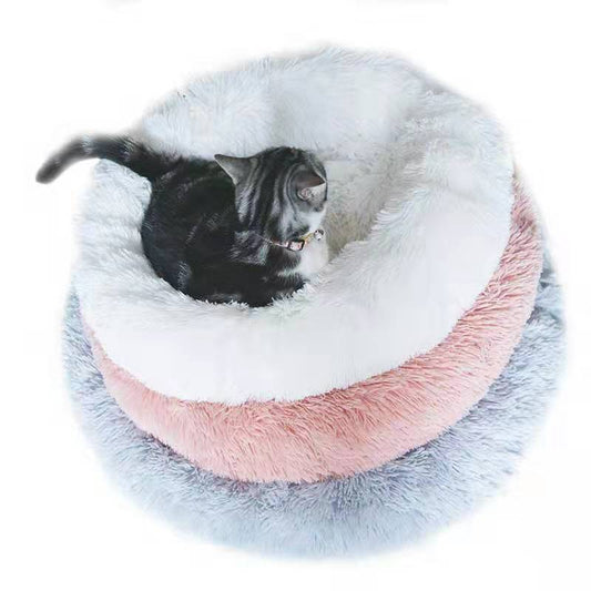 KFX-1119165 Cozy Round Plush Pet Kennel for Small to Large Dogs and Cats