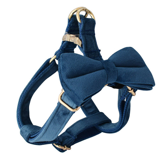 KFX-1135677 Flannel Gold Buckle Dog Harness - Adjustable Polyester Chest Strap for Small to Extra Large Dogs