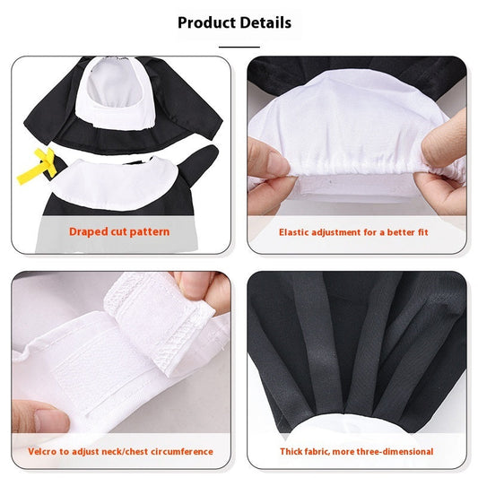 KFX-1142717 Black Nun Dress Pet Costume for Cats and Dogs - Casual Holiday Apparel