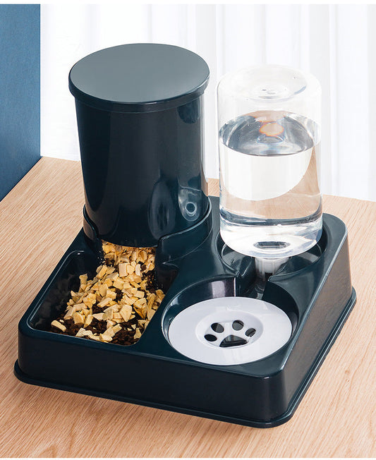 KFX-1148093 Automatic Pet Feeder with Integrated Cat and Dog Bowl for Convenient Feeding