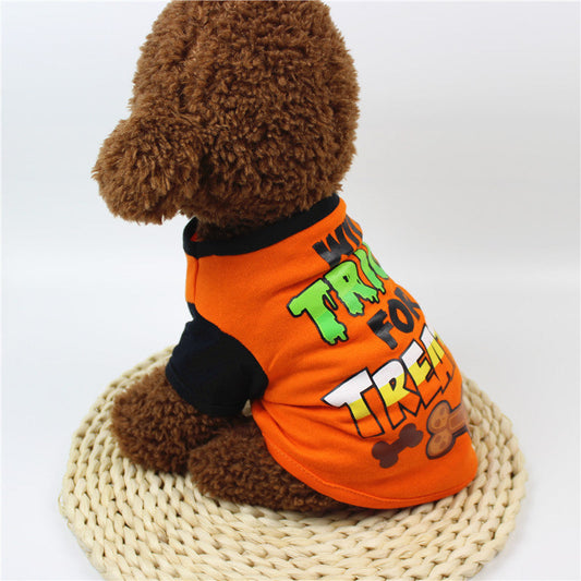 KFX-1148477 Casual Cotton Cartoon Print T-Shirt for Pets in Spring and Summer