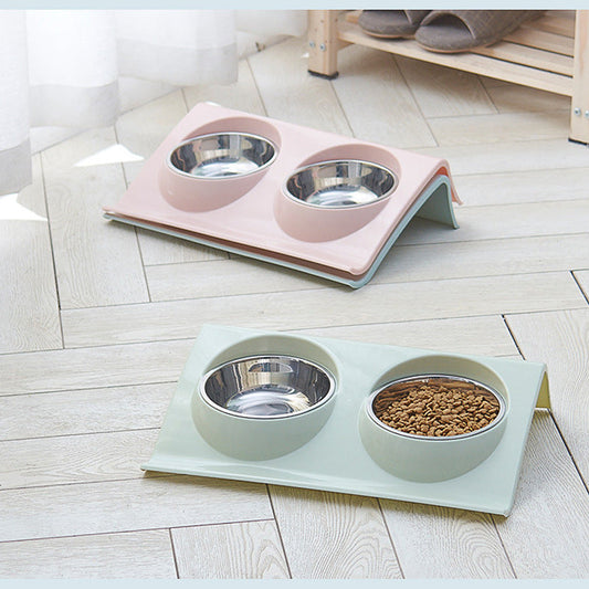 KFX-1157821 Stainless Steel Double Pet Bowl - Safe, Durable and Easy to Clean