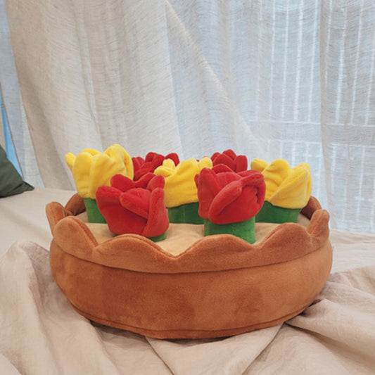 KFX-1158461 Tulip Suit Plush Hide Food Pet Toy for Interactive Play