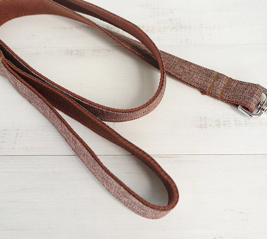 KFX-1165373 Brown Suit Dog Traction Collar - Durable Polyester Leash with Adjustable Sizes XS to XL
