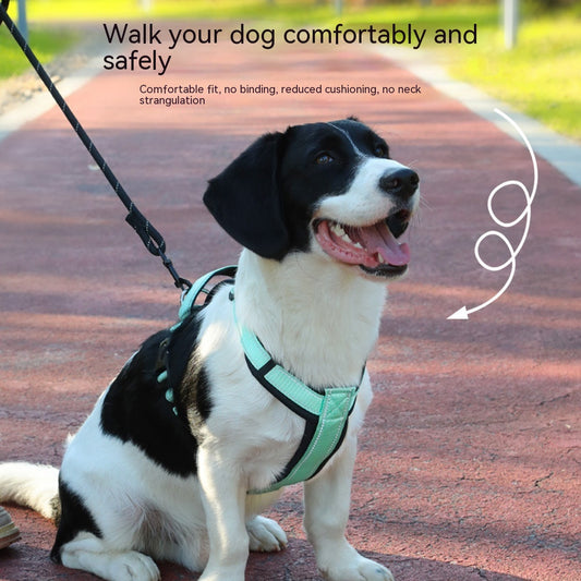 KFX-1189693 Reflective Rope Chest Strap Vest for Medium to Large Dogs with Hand Holding Leash
