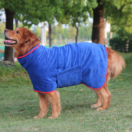 KFX-1194557 Absorbent Multi-Color Pet Bathrobe in Royal Blue, Dark Gray, and Light Purple for Dogs