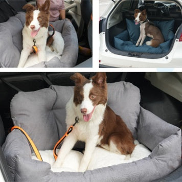 KFX-1200189 Pet Supplies Car Sofa Dog Kennel in Gray and Blue Cotton