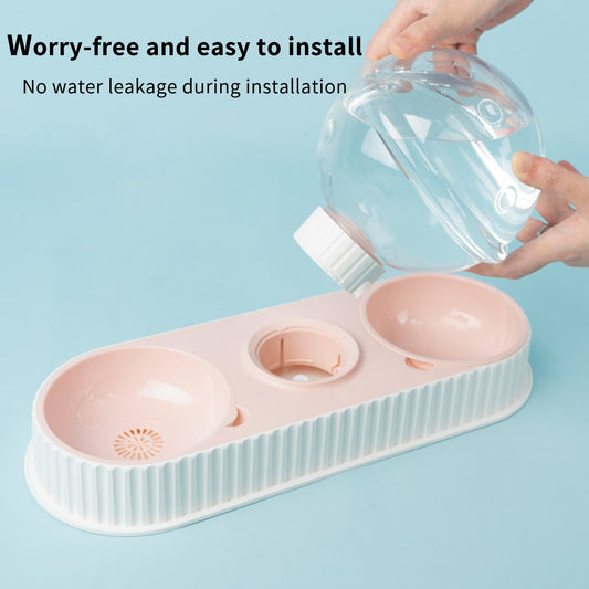KFX-1213501 Automatic Pet Water Feeder 2.8L Dual Dish System for Cats and Dogs - Safe and Easy to Clean