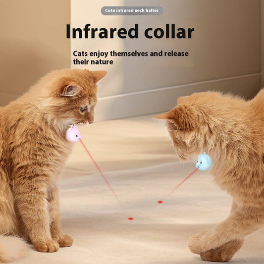 KFX-1215421 Rechargeable Infrared Cat Collar with Remote Control, Adjustable Neck Halter in Pink and Blue