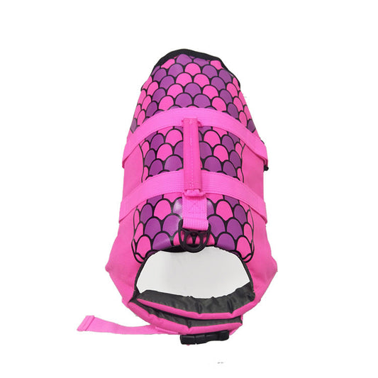 KFX-1216701 Rose Red & Silver Grey Pet Life Jacket - Safe & Durable Polyester Vest, Sizes XS to L