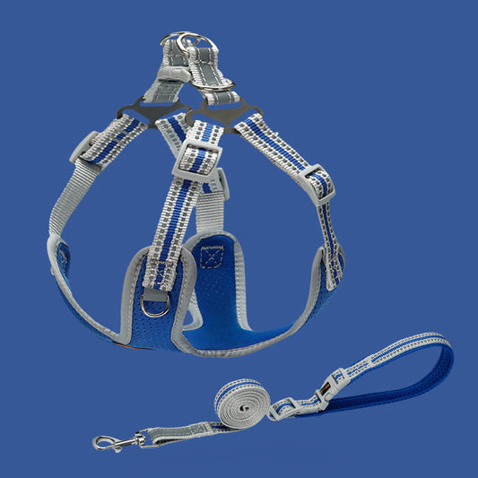 KFX-1222461 Reflective Dog Vest Collar with Breathable Traction Rope for Small to Medium Breeds