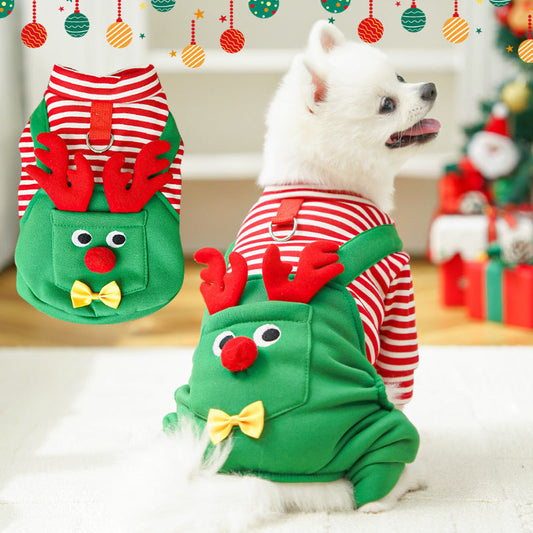KFX-1228605 Cozy Elk Pocket Sweatshirt for Dogs and Cats - Christmas Pet Outfit