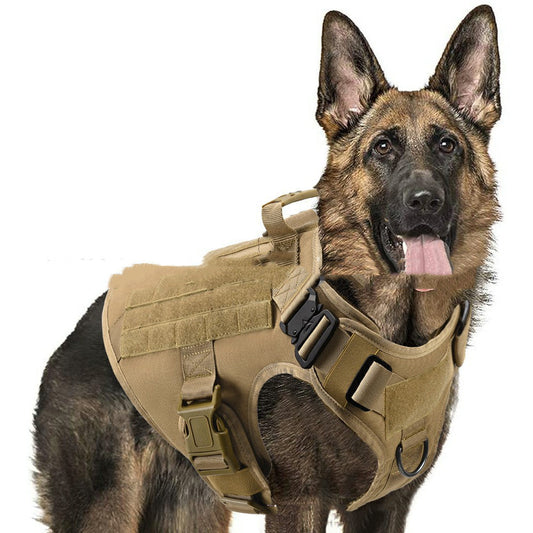 KFX-1234493 Tactical Elastic Leash and Harness Set for Pets - Nylon, Multiple Colors Available