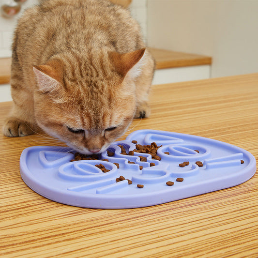 KFX-1238461 Double-Sided Slow Feed Licking Mat for Cats and Small Dogs in Macaron Green, Delicious Purple, Coral Red