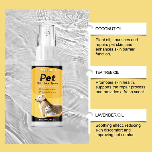 KFX-1240509 Gentle Care Pet Skin Spray for Dogs with Natural Oils and Antibacterial Properties - 30ml