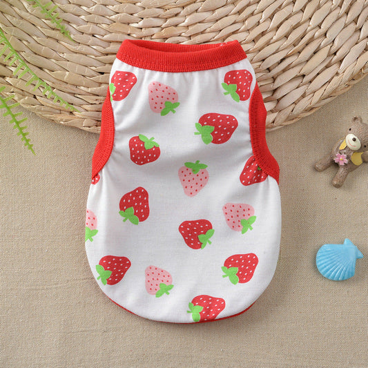 KFX-1246781 Floral Cotton Vest for Small Dogs in Multiple Fun Designs and Sizes