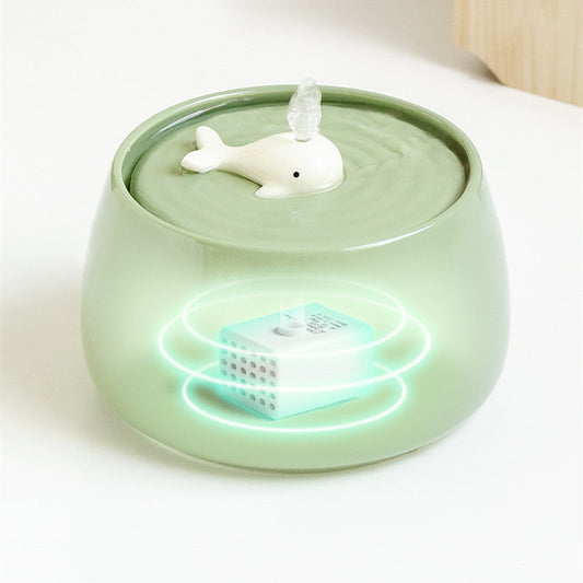 KFX-1252157 Ceramic Automatic Circulation Filtration Water Dispenser in Beige & Retro Green