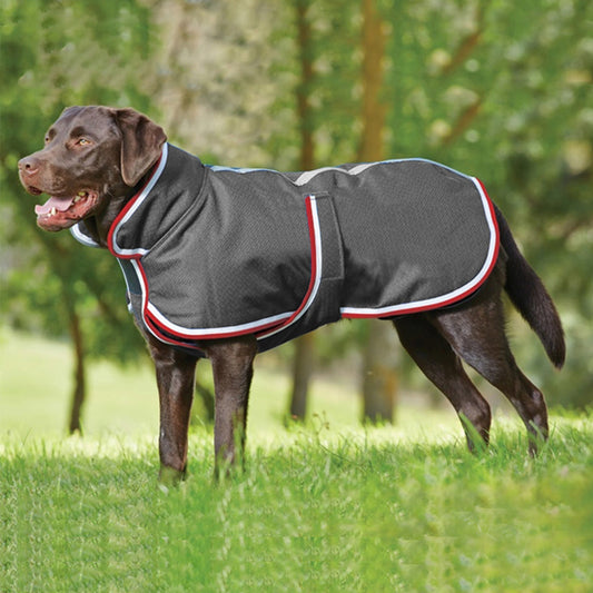 KFX-1260093 Waterproof Casual Jacket for Pets - Autumn and Winter Warmth in Red and Gray