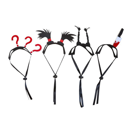 KFX-1272253 Cat Braids Headgear - Funny Village Girl Question Mark Design, Casual Acrylic Accessory