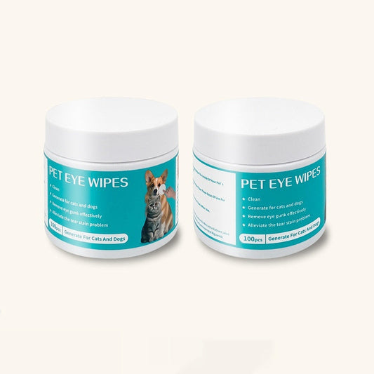 KFX-1280829 Pet Eye Cleaning Wipes with Aloe Vera & Chamomile Extract - 100 Count Non-Woven Cloths