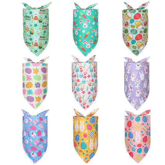 KFX-1286333 Digital Print Easter Bunny Egg Toy - Polyester Fabric, Soft & Durable, Triangle Towel Included
