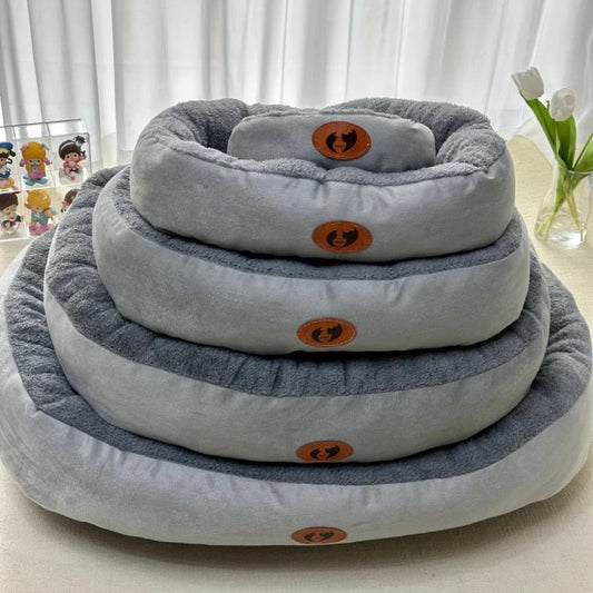 KFX-1294525 Thickened Round Cat Nest Pet Bed for All Seasons - Various Colors and Sizes Available