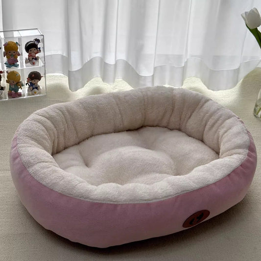 KFX-1294525 Thickened Round Cat Nest Pet Bed for All Seasons - Various Colors and Sizes Available