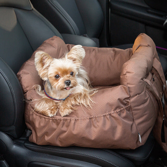 KFX-1298493 Multifunctional Pet Cart Nest Safety Seat for Dogs - Available in Gray, Coffee, Dark Blue, Pink