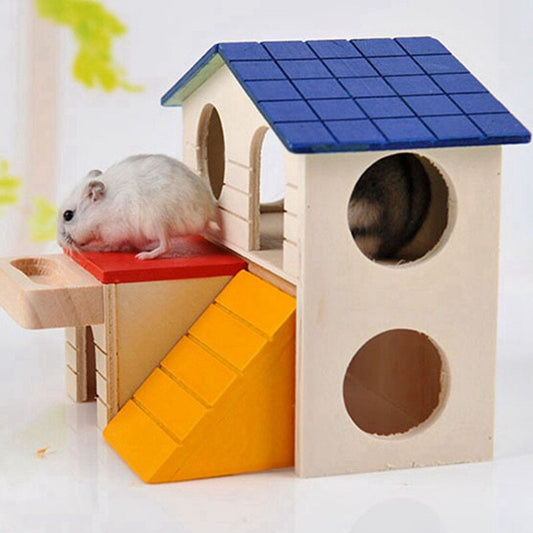 KFX-1301053 Double-Story Colorful Wooden House for Small Pets