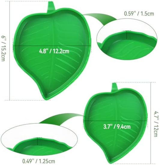 KFX-1321661 Reptile Food and Water Dish Set for Tortoises, Lizards, Bearded Dragons, and Small Snakes - 2 Sizes Available