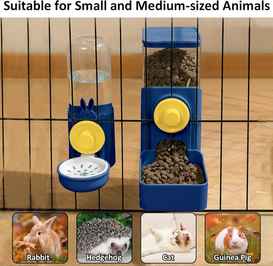 KFX-1327421 Automatic Gravity Pet Feeder and Water Dispenser for Rabbits, Guinea Pigs, and Other Small Animals