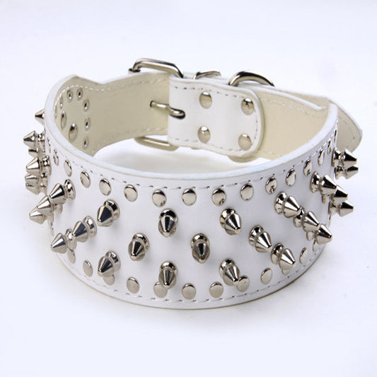 KFX-1329213 Rivet Design PU Leather Dog Collar for Medium and Large Breeds in Various Colors