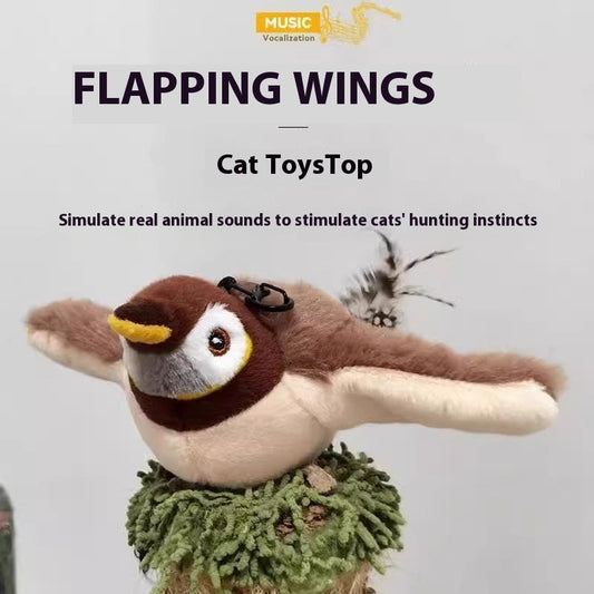 KFX-1333821 Vibrating Plush Cat Toy with Sound Sensation - Assorted Bird Designs