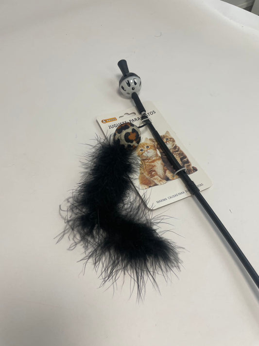 KFX-1343549 Interactive Chicken Feather Cat Teaser with Small Ball
