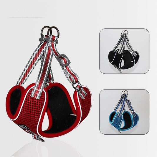 KFX-1347773 Adjustable Pet Chest Strap Traction Rope for Dogs - Available in Blue, Black, Red, Multiple Sizes