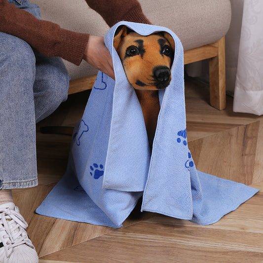 KFX-1350077 Absorbent Fiber Towel for Dogs and Cats - 60x100cm in Blue, Pink, Gray