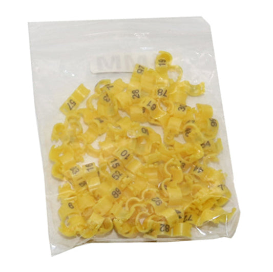 KFX-1350333 Bird Foot Clip Rings - Plastic Split Rings in Multiple Sizes and Colors, 100 Pieces per Pack