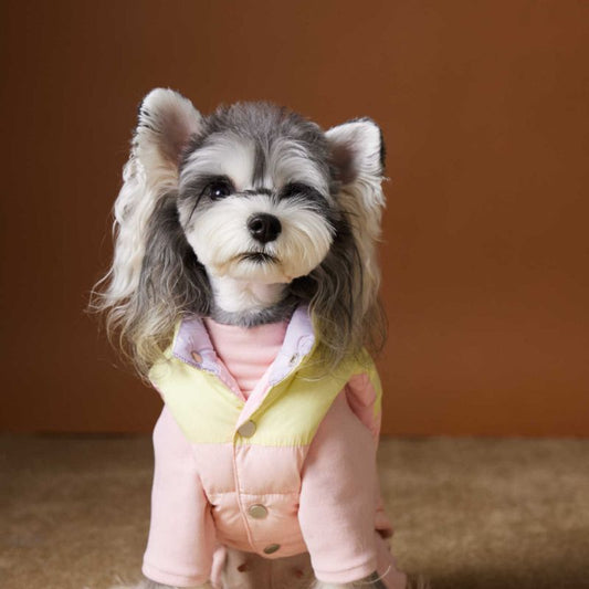 KFX-1364541 Autumn and Winter Down Vest for Pets - Stylish Casual Vest in Blue and Pink