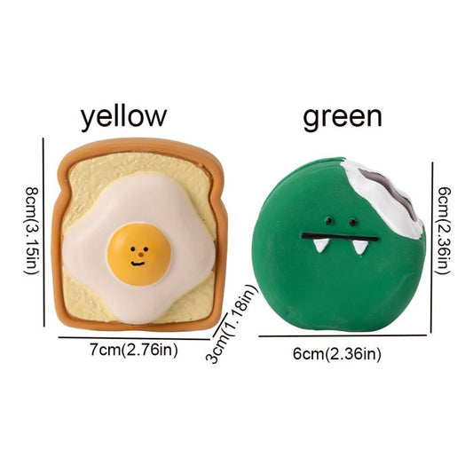 KFX-1367229 Colorful Cartoon Latex Squeeze Toy Egg-Shaped Chew Toy for Dogs and Puppies