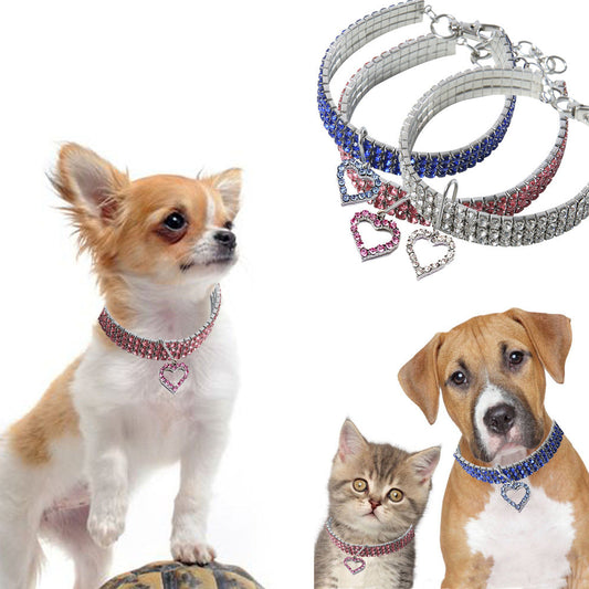KFX-1373501 Heart Shaped Metal Pet Necklace - Adjustable Size for All Seasons