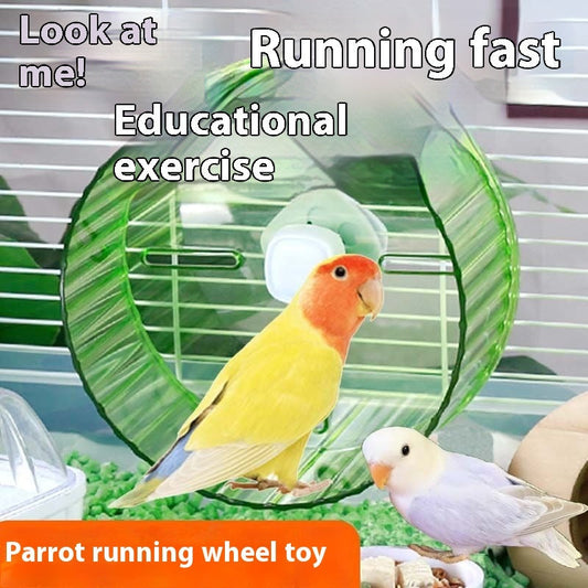 KFX-1376317 Bird Running Wheel Exercise Toy - Sturdy Plastic Treadmill for Small Birds, Various Colors and Sizes Available
