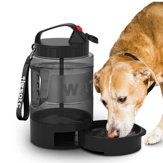 KFX-1377341 2.2L Large Capacity Black Dog Water Bottle for Outdoor Use