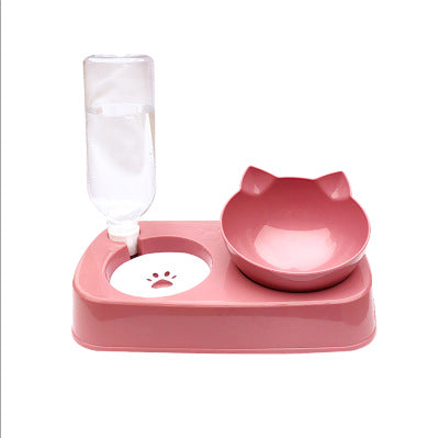 KFX-1387197 Automatic Anti-Overturn Large-Capacity Cat Rice Bowl - Medium and Large Sizes Available in Pink and Green